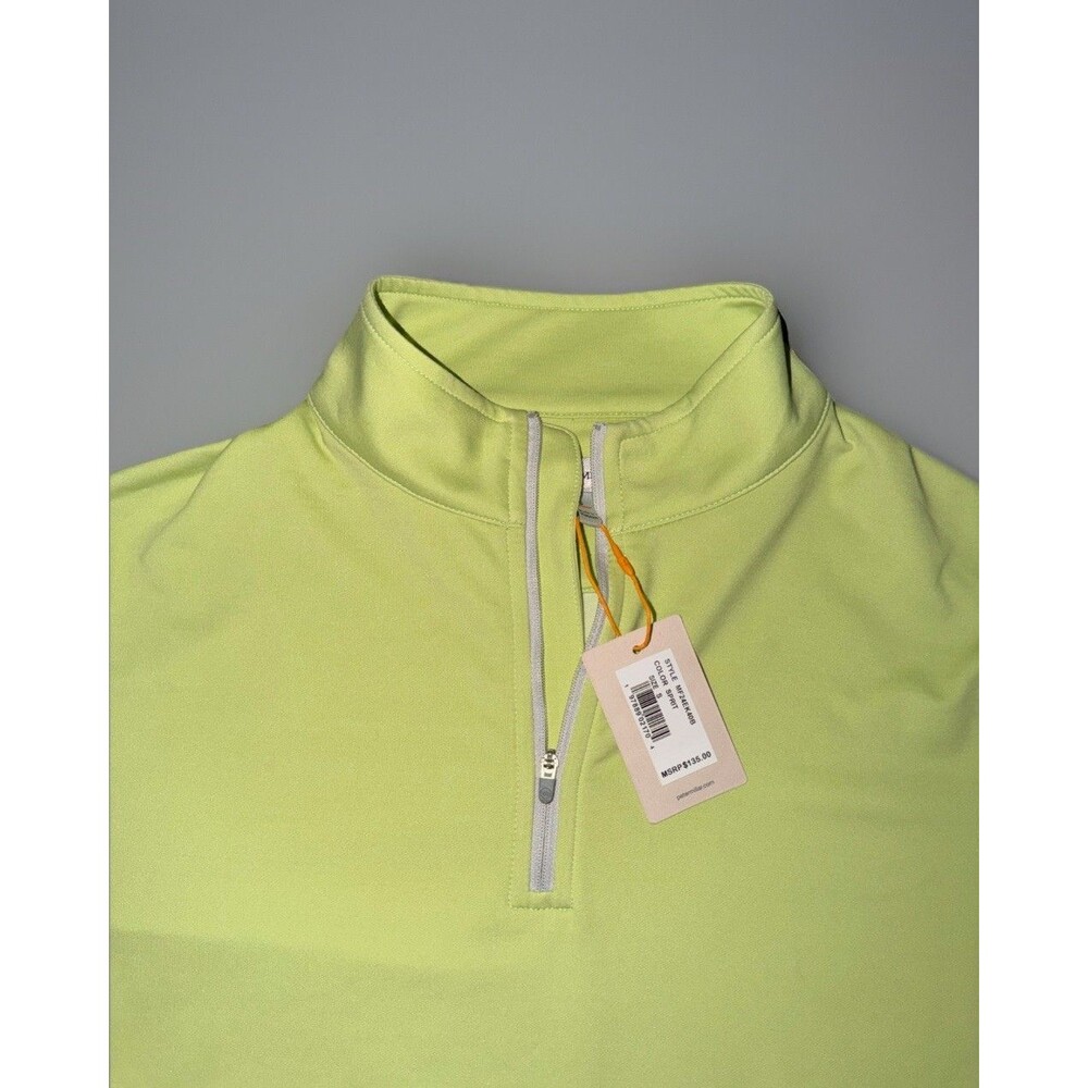 Peter Millar Crown Sport Perth Melange Performance Lime 1/4 Zip Pullover Small
